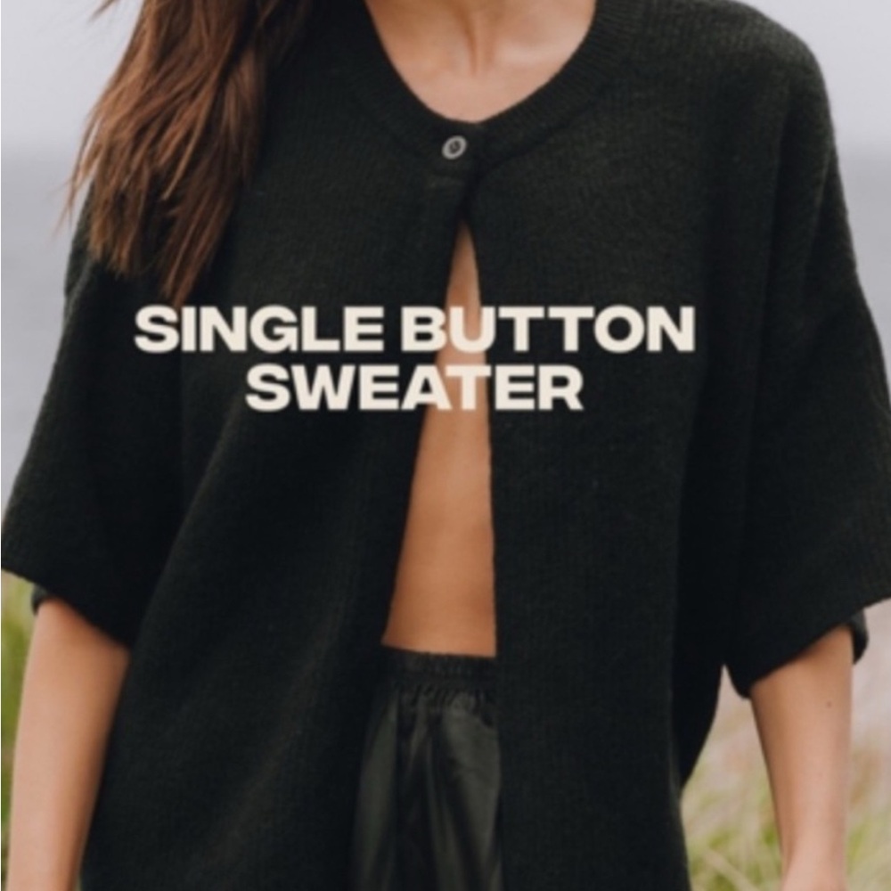 Black Daily Drills Single Button Cardigan